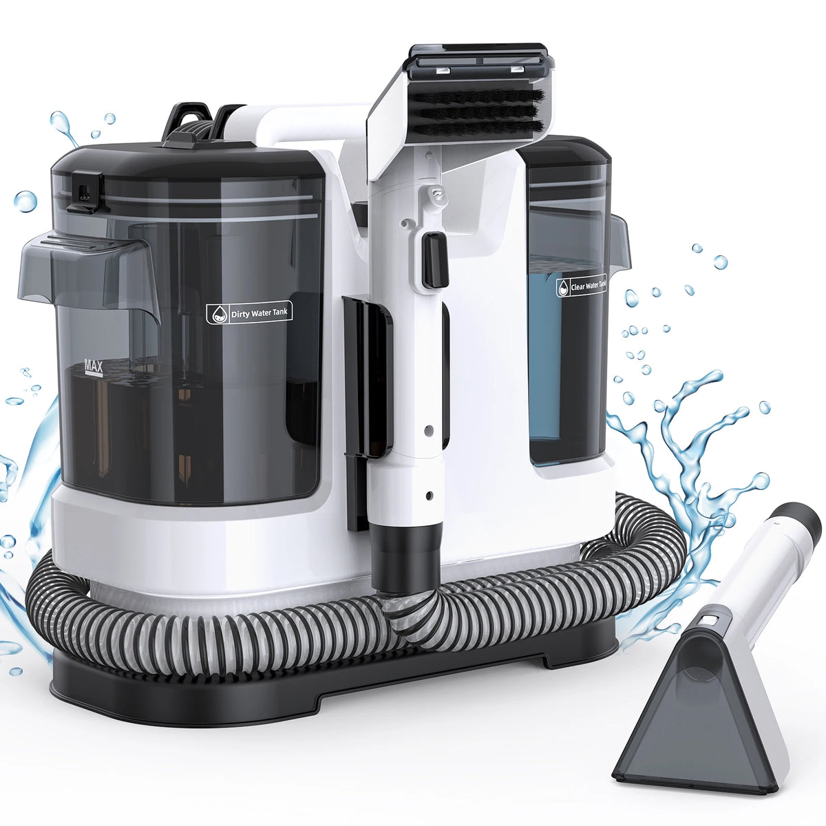 Lubluelu V6 15000Pa Powerful Suction Spot Cleaner Machine, Handheld Carpet Cleaner with Multi-Function Tools, Dual Water Tank Design, Space-saving Design, 3-Action Cleaning, for Rugs, Pets, Car Seats, Sofa, Couch