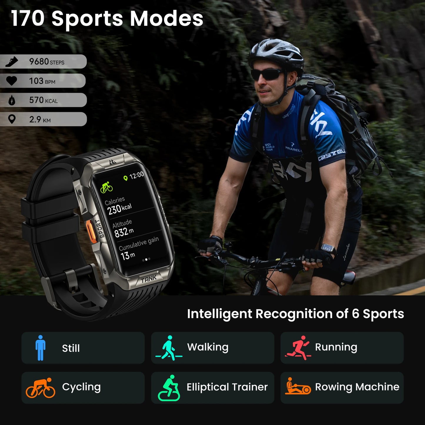 2025 KOSPET TANK X2 Rugged Smart Watch For Men 3D Curved Screen AMOLED AOD 5ATM IP69K Waterproof Bluetooth Call AI Assistant