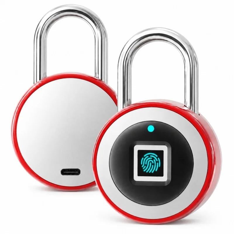 Smart Lock Fingerprint Padlock IP68 Waterproof 0.5s Unlock 20 Fingerprints USB Rechargeable for Luggage Gym Office Safe