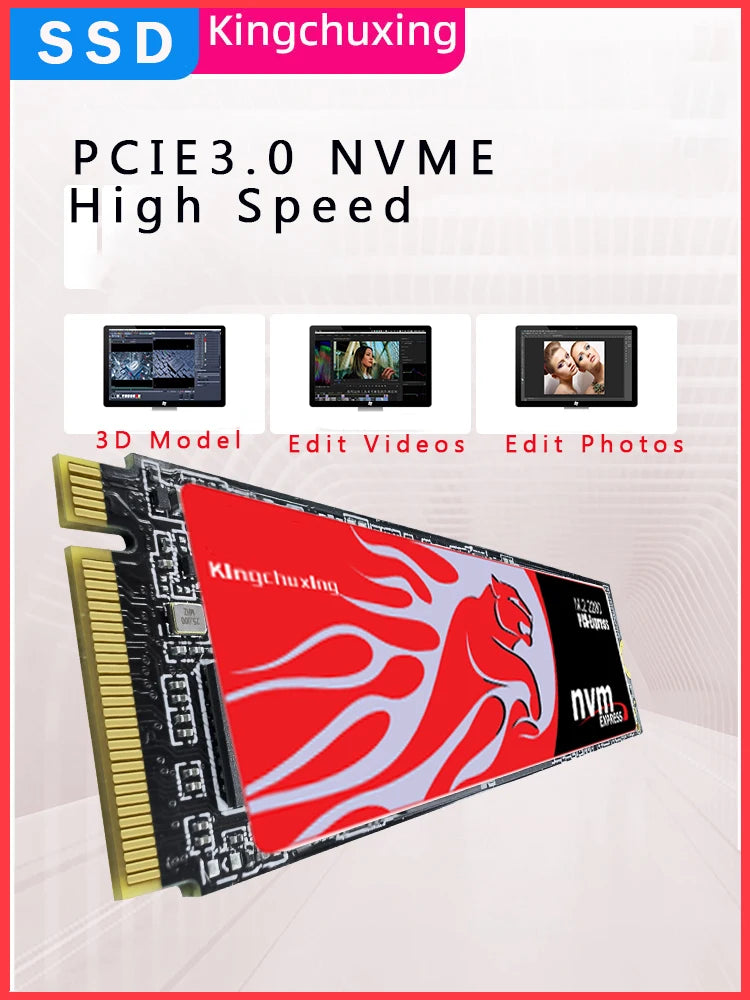 Kingchuxing SSD NVMe M.2 Hard Drive SSD 1TB M.2 NVMe SSD 512GB PCIe 3.0 Internal for Laptop Desktop SSD41504