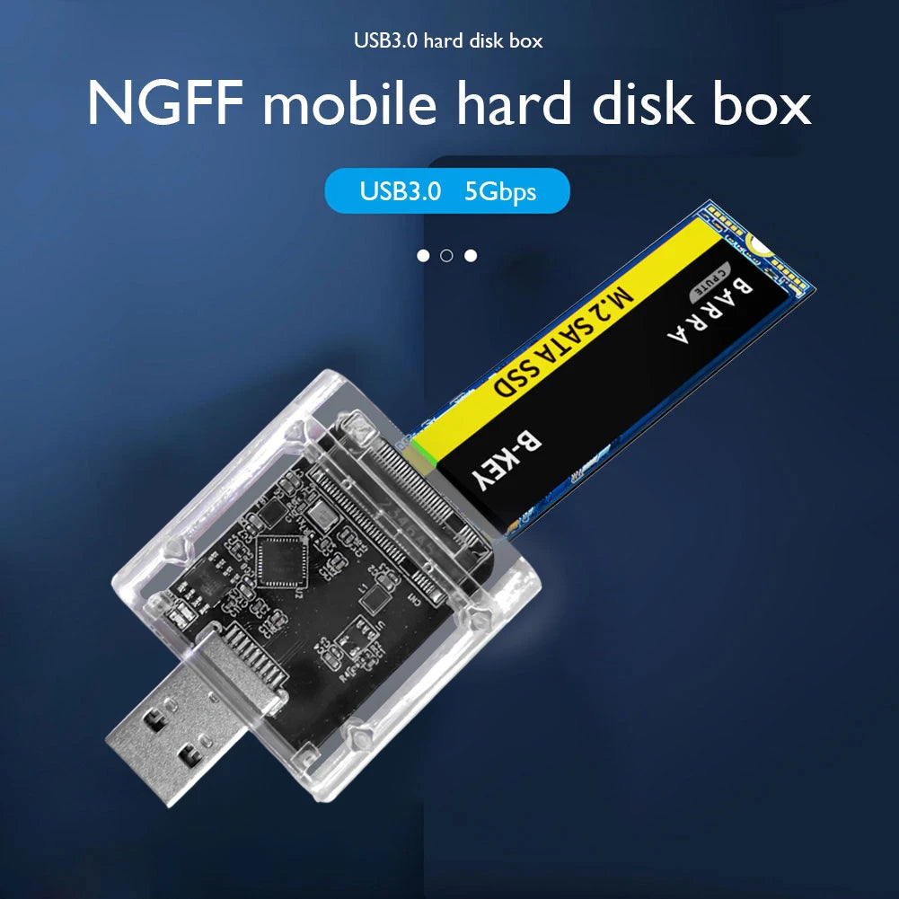 M2 SSD Case M.2 to USB3.0 Gen 1 5Gbps High-speed SSD Enclosure for SATA M.2 NGFF