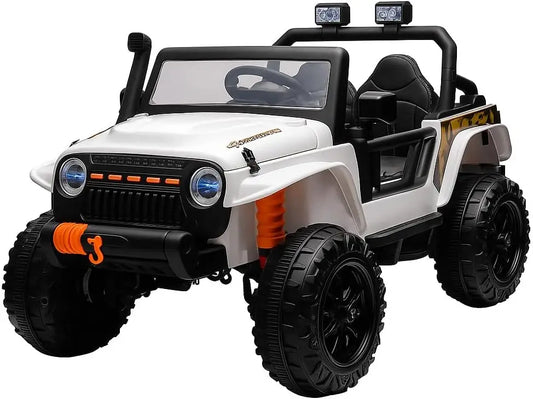 24V 2 Seater Ride On Car for Kids Electric Truck with Remote Control Ride on Truck w/ 4-Wheeler Suspension 4WD Battery Powered