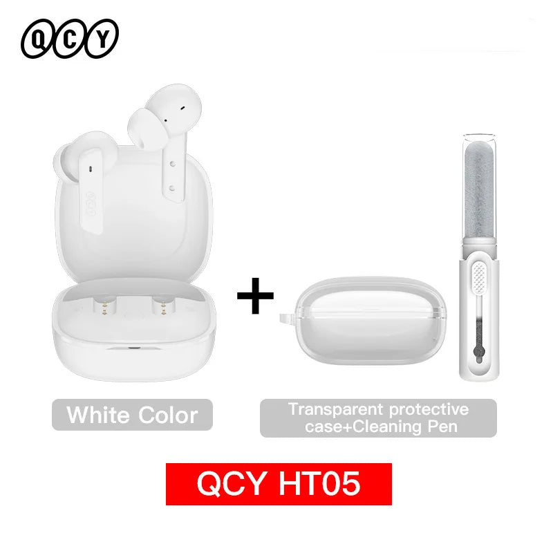 QCY HT05 MeloBuds ANC Wireless Bluetooth 5.2 Earphones 40dB Active Noise Cancellation Headset In-Ear Mics Handfree Phone Earbuds