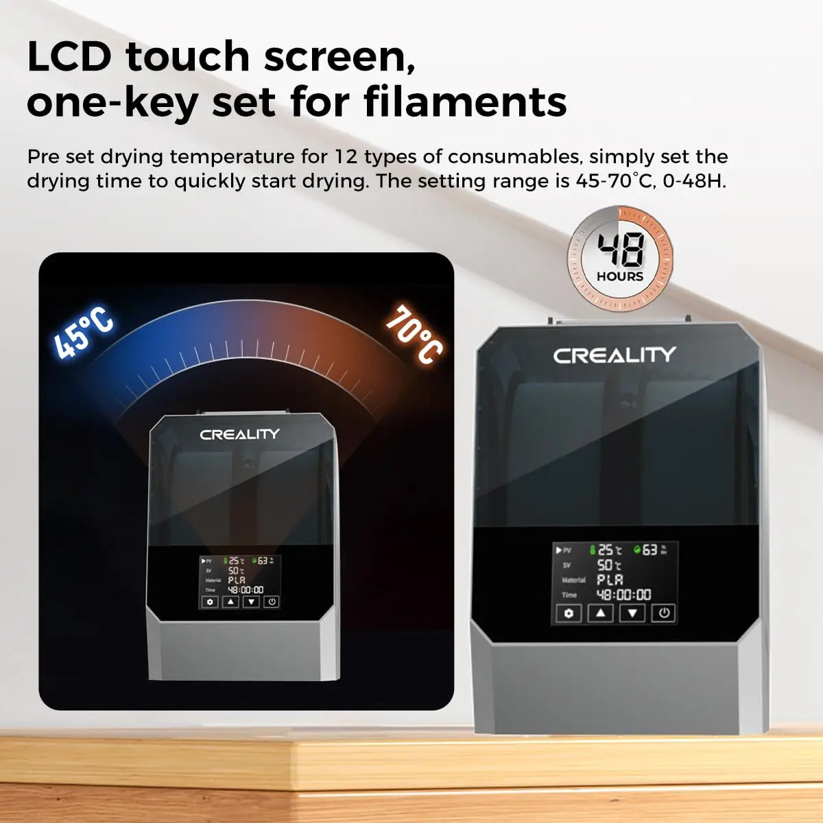 CREALITY Official Space Pi Filament Dryer 3D Printer Filament Box 360° PTC Fast Heating Fits 1.75/2.85mm PLA PETG ABS TPU PA
