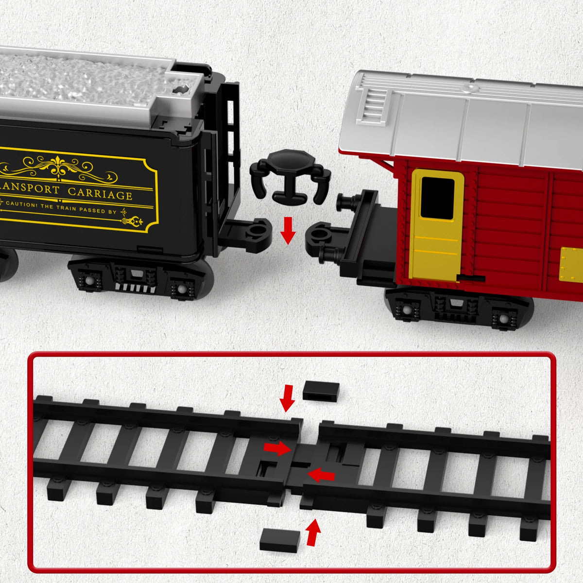 Electric Train Set for Kids Boys and Girls, Classic Christmas Train Toys, Steam Locomotive Engine, Lights & Sound, Tracks
