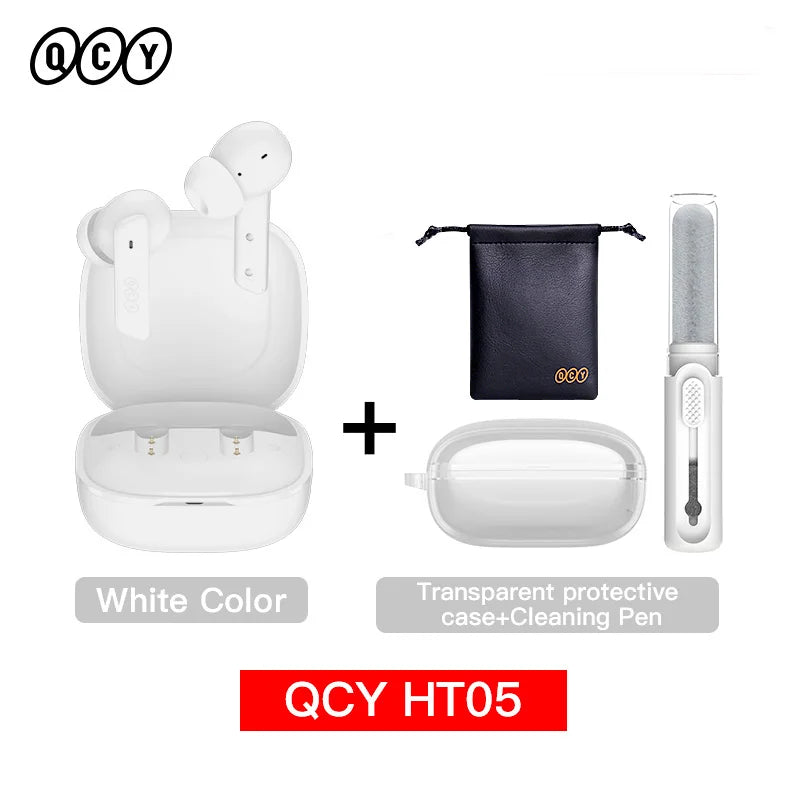 QCY HT05 MeloBuds ANC Wireless Bluetooth 5.2 Earphones 40dB Active Noise Cancellation Headset In-Ear Mics Handfree Phone Earbuds