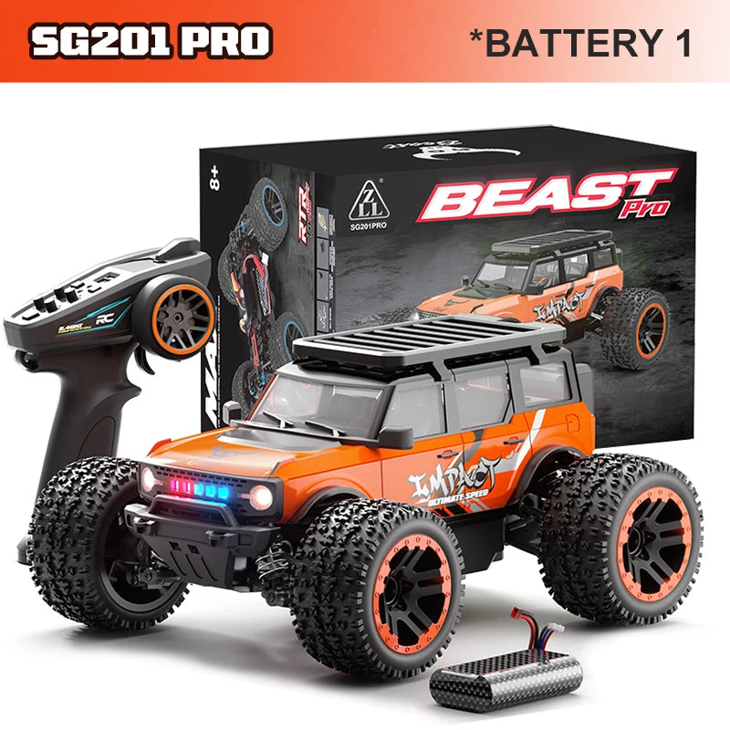 ZNLYRION SG201MAX PRO1:20 4WD RC Car 40KM/H Brushed or 55KM/H Brushless Full Proportional Remote Control Truck with LED Lights Independent Suspension Metal Drive Shaft