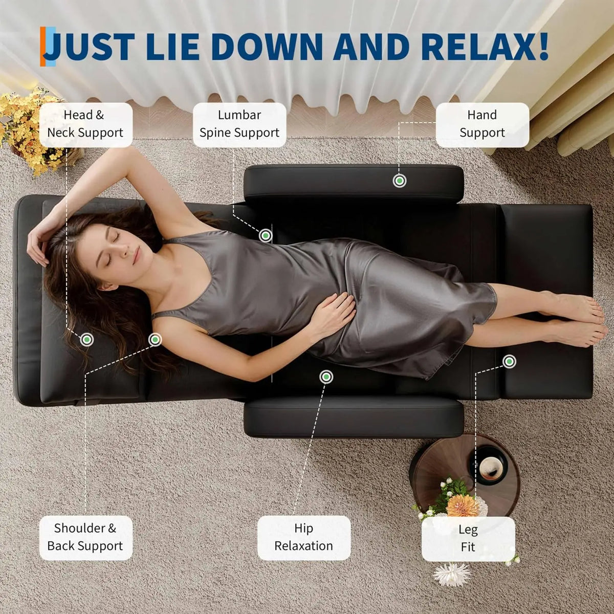 Power Recliner Chair with Heat & Massage – Adjustable Electric Recliner, Ergonomic Overstuffed PU Leather Single Sofa, 2 Side Pockets & USB Port, Home Theater Seating for Living Room
