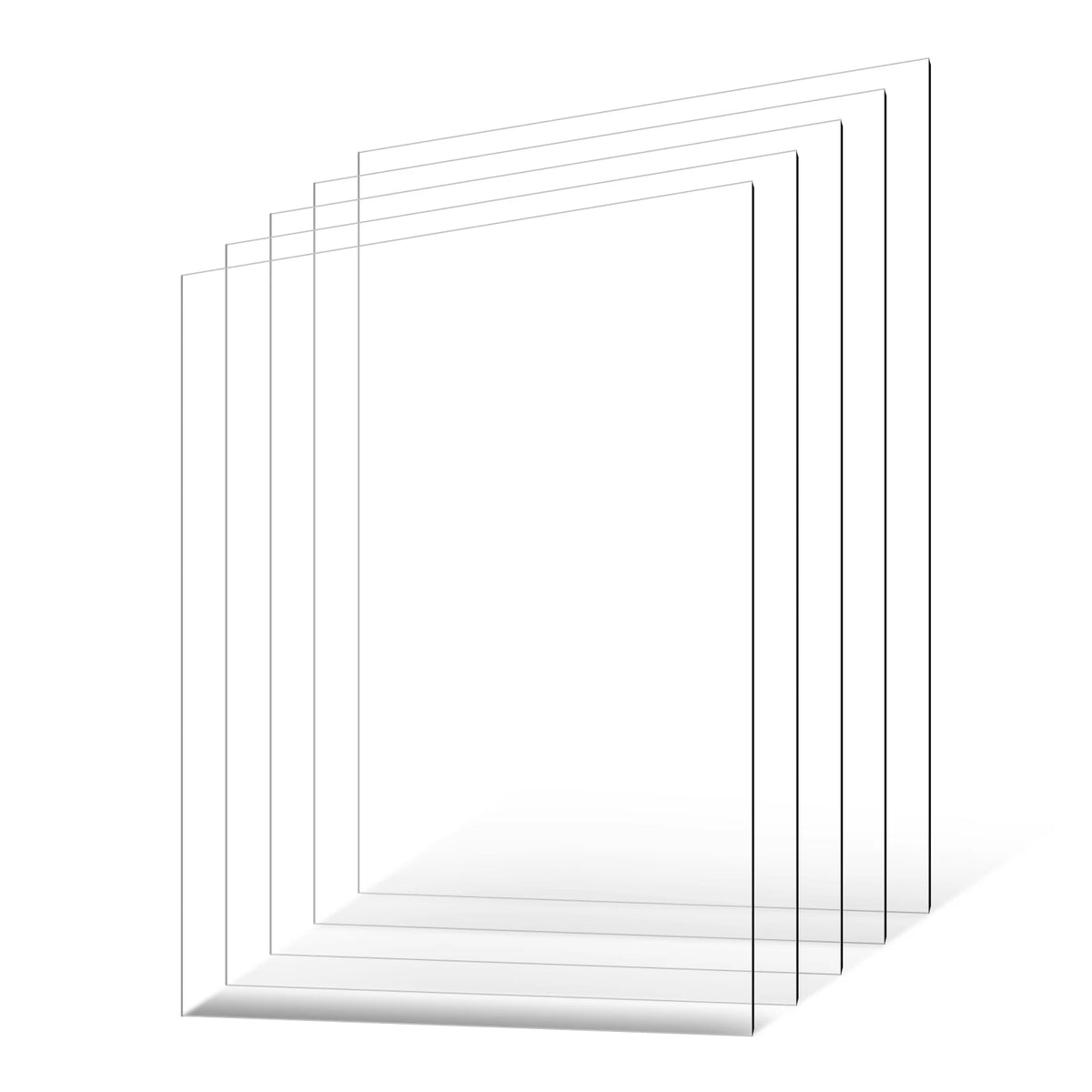 SucceBuy PET/Plexiglass Sheets 5-Pack Plastic Sheet 24x36Inch 0.04Inch Thick Transparent Clear Flexible Plastic Panels for Craft