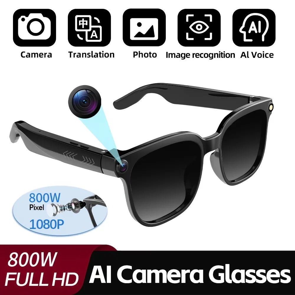 2026 Smart AI Glasses Men New 4K HD 800W Pixel Camera 32GB Memory 120+ Translation ChatGPT Music Shoot Photos & Video Sunglasses