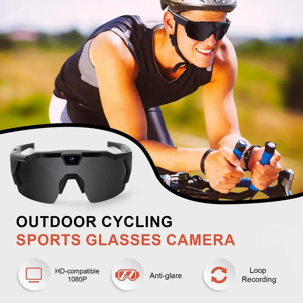 POV Glasses with Memory Card 4K Smart Baseball Sunglasses with Camera Photos Audios Videos Recording Camera Wearable Eyewear
