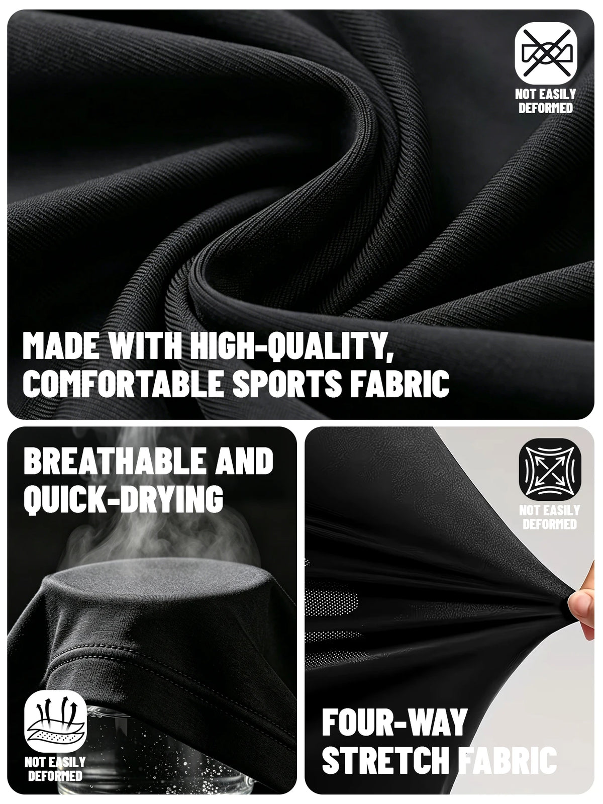 Men's Three-Piece Fitness Outfit Set: High-Elasticity, Quick-Drying Compression Training Top, Adjustable Shorts With Pockets, And High-Elasticity Compression Leggings; Suitable For Gym Workouts, Jogging, Cycling, And Other Sp