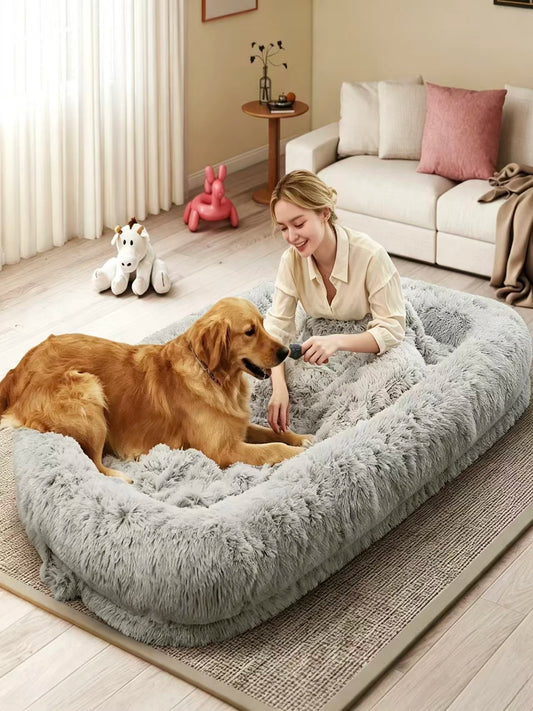 Human Dog Bed for Adults Large Human Size Dog Bed, Orthopedic Design with Removable Cover