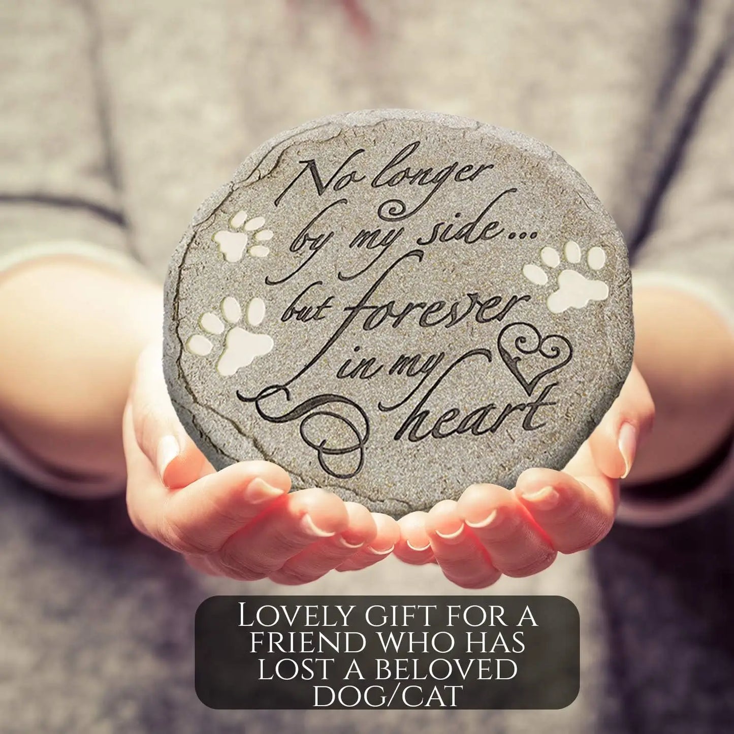 Pet memorial stone for cats & dogs, waterproof & weatherproof, keep warm memories of pets