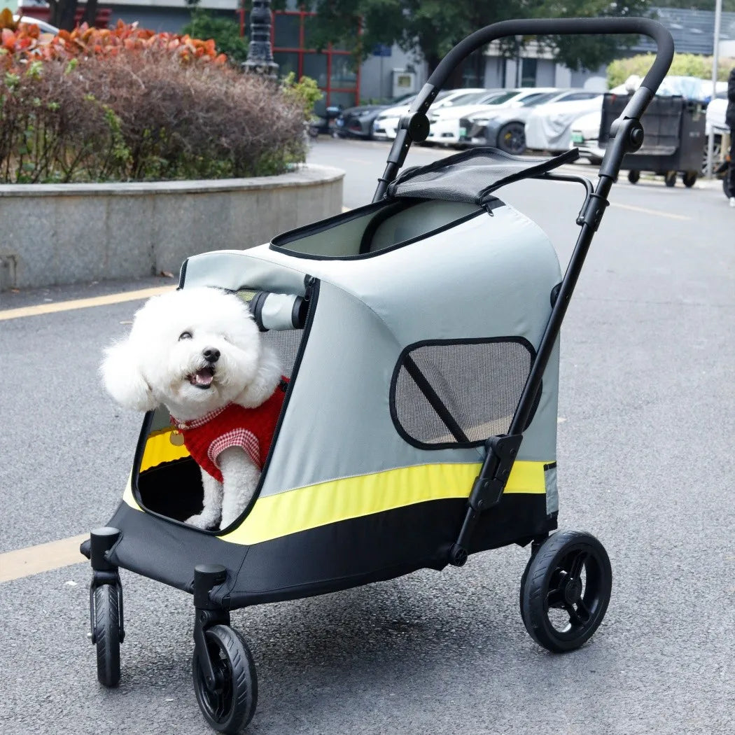 Portable Dog Stroller for Small Medium Dog Dual Entry Pet Stroller All Terrain Wagon Cart