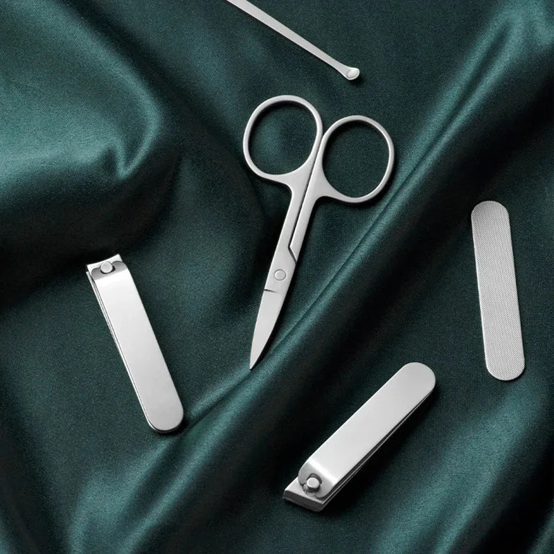 NEW MIJIA Nail Clipper Five-Piece Set White High-Quality Stainless Steel Magnetic Absorption Simple Five-Piece Set Portable