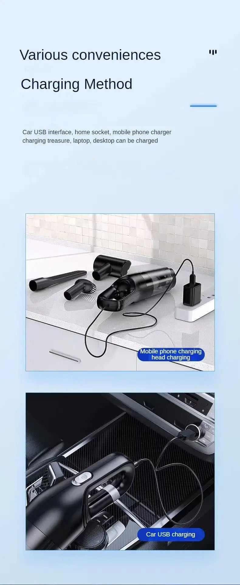 Vacuum Cleaner Mini Portable Wireless Hand Held Cleaner Powerful Cleaning Machine Car Home Appliance For Dust Pet Hair USB Charg