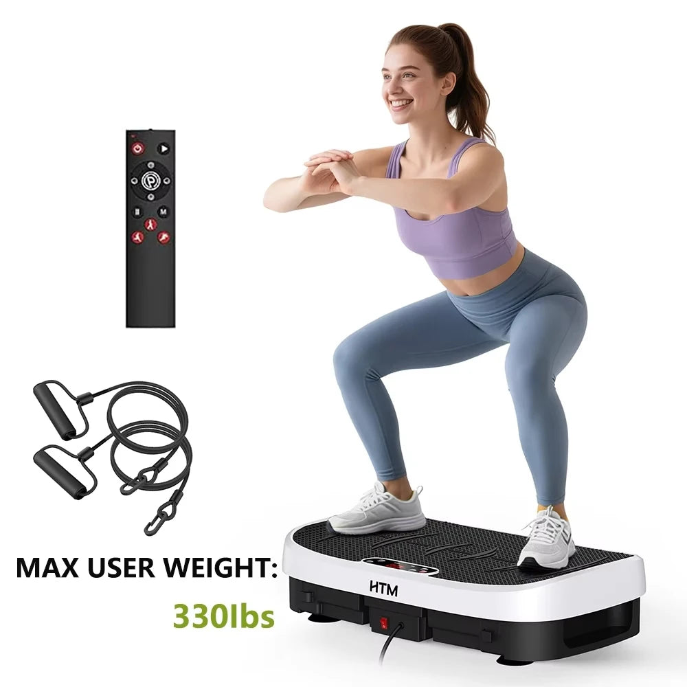 Vibration Plate Fitness Multi-Function Vibration Trainer 330lbs 120 Levels Whole Body Workout for Home Gym Muscle Relax Exercise