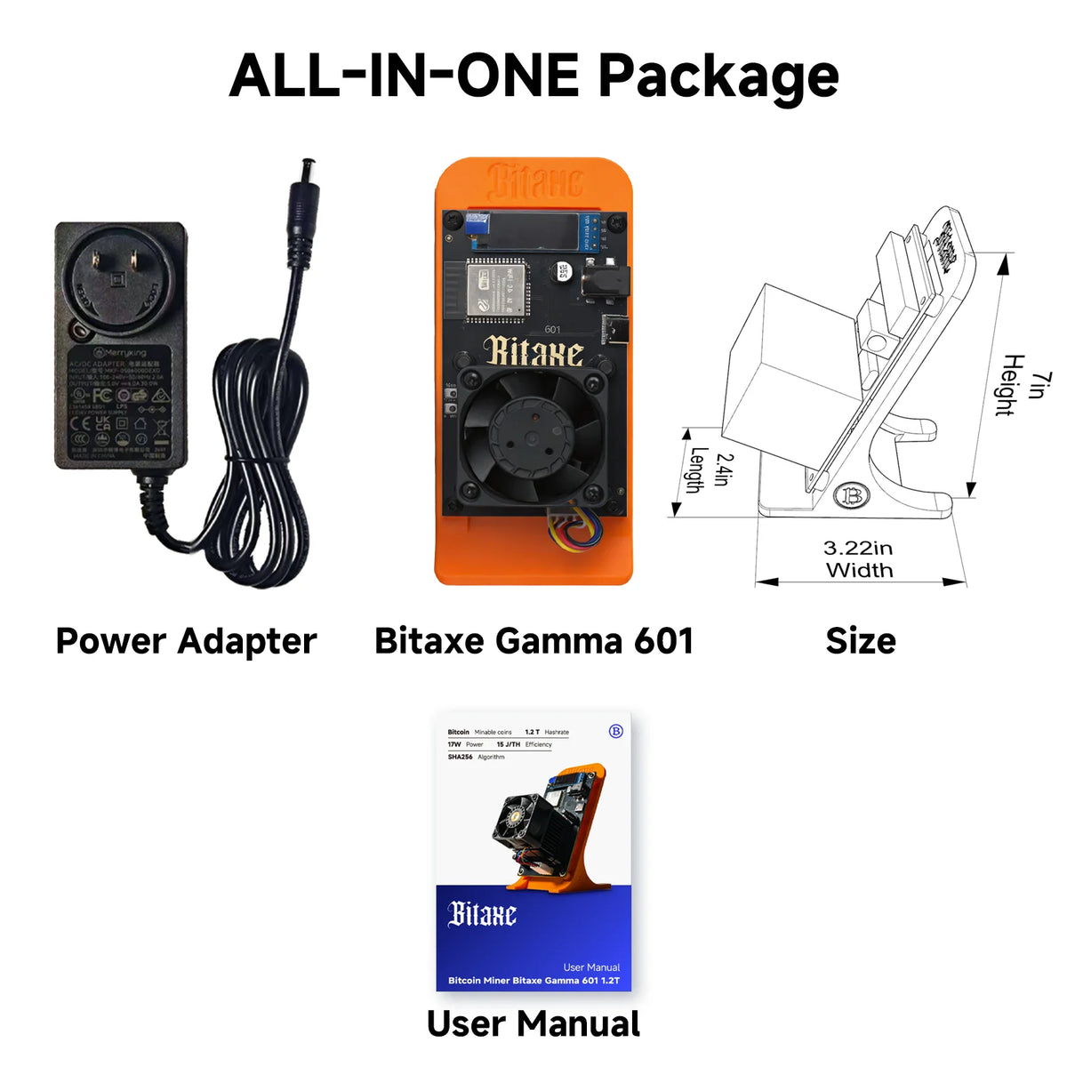 2026 Latest Bitaxe Gamma 601 Crypto Mining Machine 1.1-1.2th/s 25W Open Source Bitcoin Miner With Power Supply Bitaxe Solo Miner