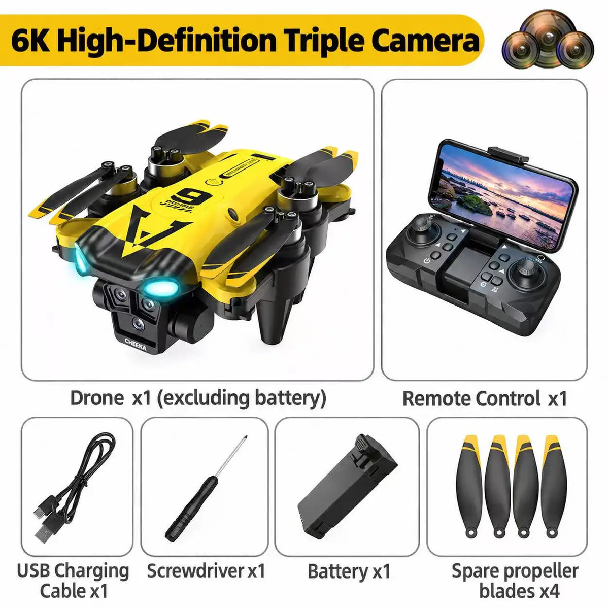 New B9 Pro RC Drone 4K 1080P Wide Angle Dual HD Camera Foldable Quadcopter WiFi FPV Altitude Hold， Long Endurance Drone - Equipped With Optical Flow Positioning And Dual High-definition Cameras, It Is The Perfect Gift For A