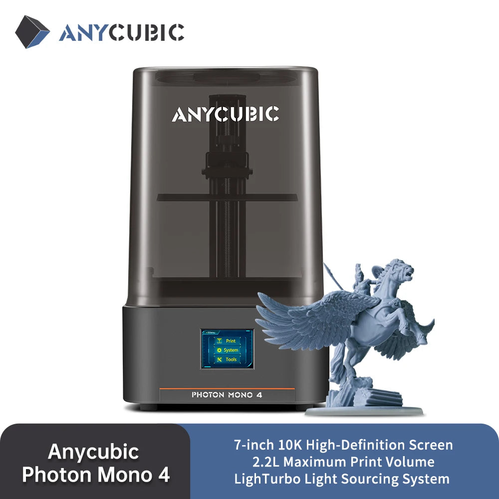 ANYCUBIC Photon Mono 4 AE Version LCD UV Resin 3D Printer With 7" 10K High-definition Screen High-Speed 3D Printing 153×87×165mm
