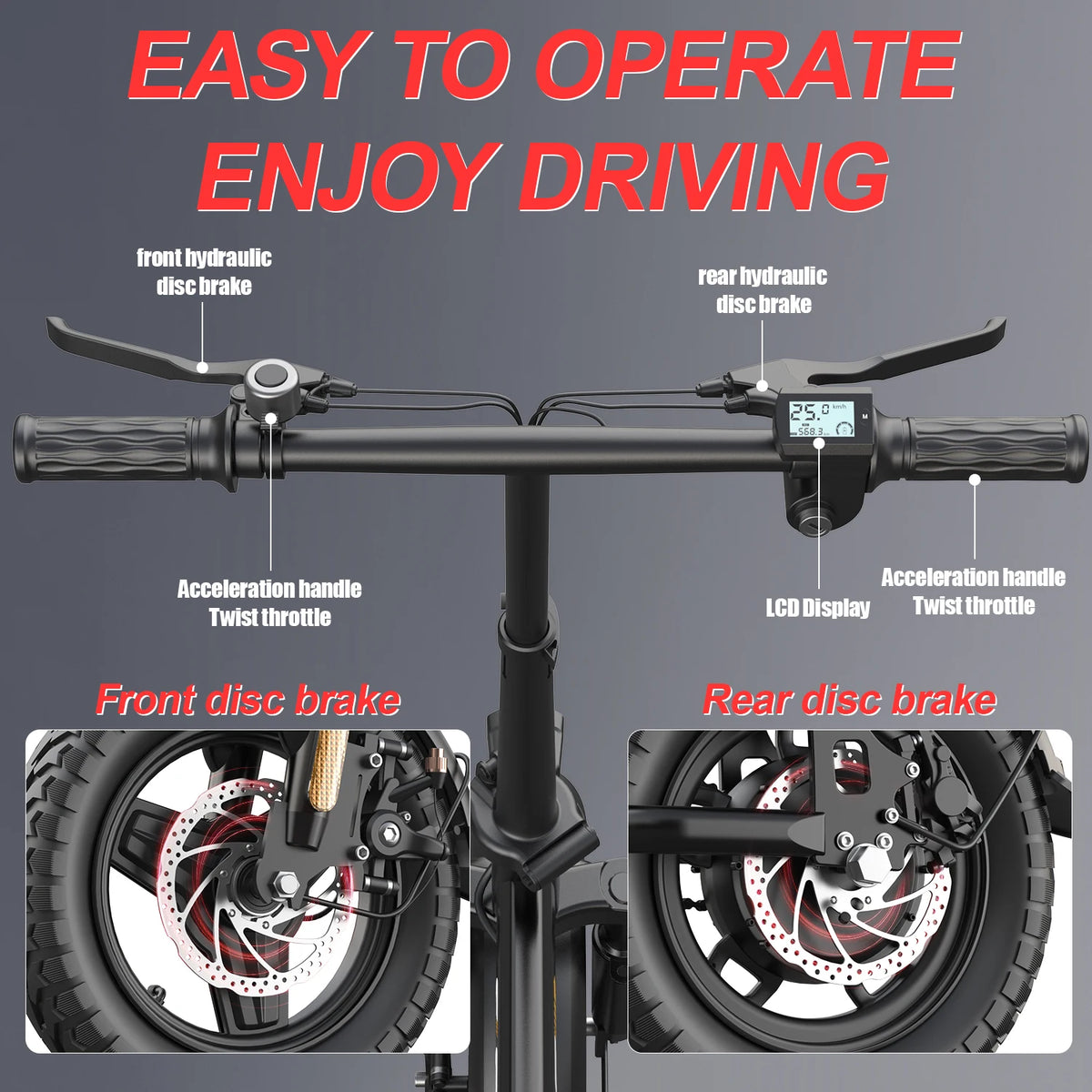 UPlee GS5 500W Peak Motor Electric Bike 48V15AH Removable Battery Electric Bicycle 14Inch Folding Multiple Shock Absorbers E-Bike