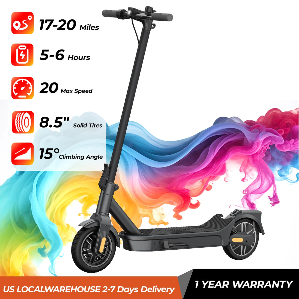 E8/10 Foldable E-Scooter 500/1000W 20mph 20/40miles Max Range Dual Suspension APP Smart Control Powerful Motor Electric Scooter