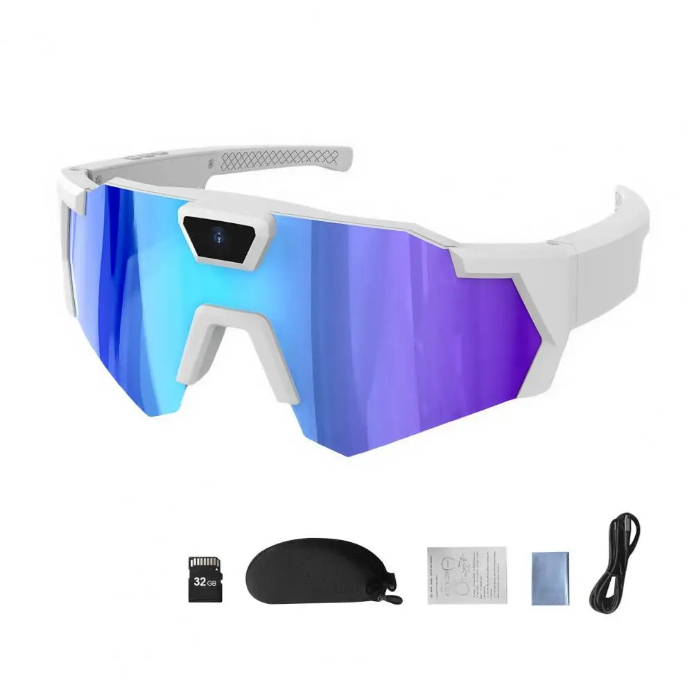 POV Glasses with Memory Card 4K Smart Baseball Sunglasses with Camera Photos Audios Videos Recording Camera Wearable Eyewear