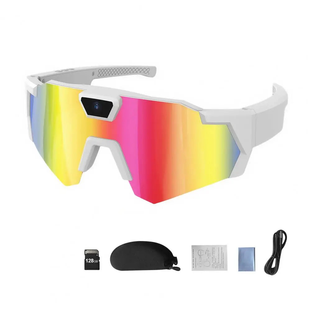 POV Glasses with Memory Card 4K Smart Baseball Sunglasses with Camera Photos Audios Videos Recording Camera Wearable Eyewear
