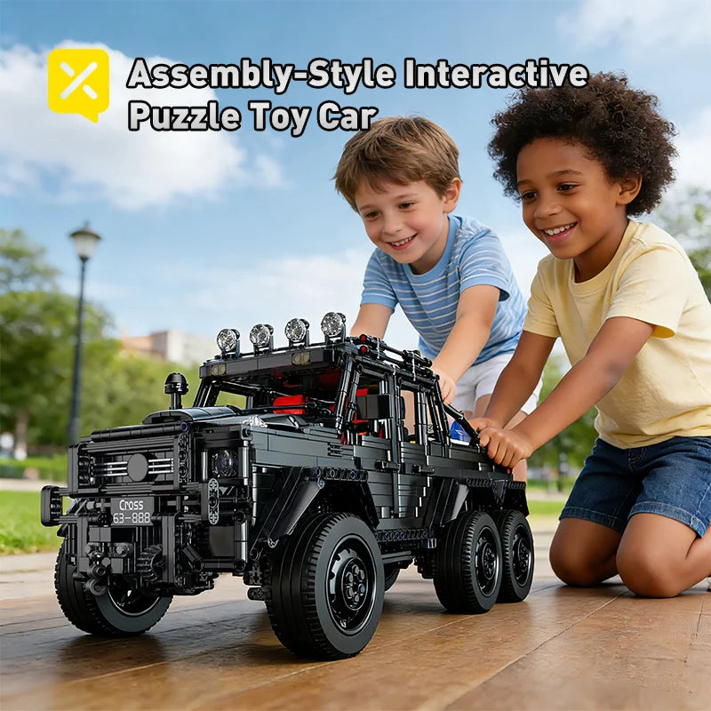 KAVOWORLD 6x6 Black Off-Road Truck Building Blocks Set 1:8 Pickup Truck Car Construction Kit DIY Bricks Toy Gift for Adults Teen