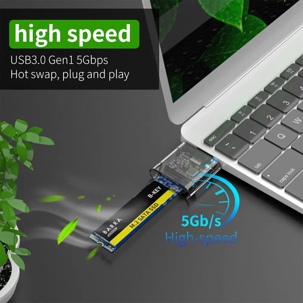 M2 SSD Case M.2 to USB3.0 Gen 1 5Gbps High-speed SSD Enclosure for SATA M.2 NGFF