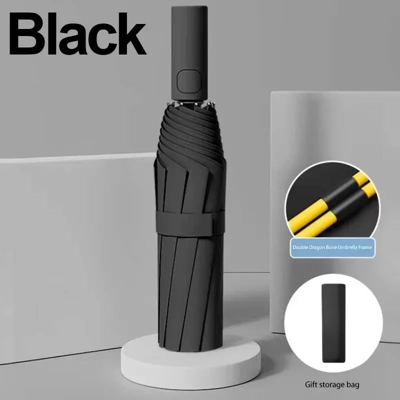 DIXSG Sturdy Fully Automatic Double-Rib 24 Bones Sun Rain Umbrella Windproof SPF50+ UV Protection Portable for Travel 2026 NEW