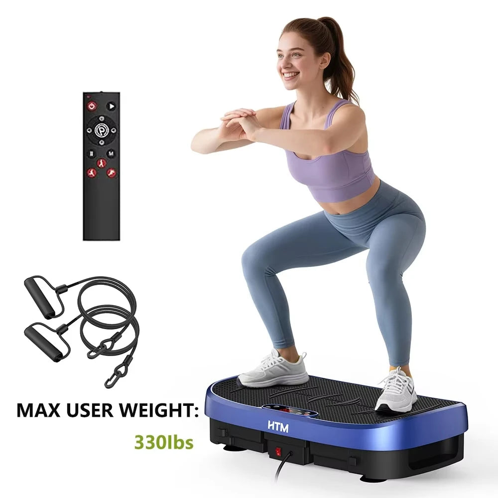 Vibration Plate Fitness Multi-Function Vibration Trainer 330lbs 120 Levels Whole Body Workout for Home Gym Muscle Relax Exercise