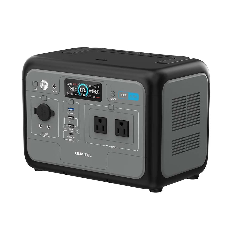 IEE 800W Portable Power Station, 512Wh LiFePO4 Generator, 1600W Peak Solar Generators, 800 Wat Power Source, 2x800W AC Outlets Lightweight & Quiet Solar Generator for Camping, Home Emergency, RV & Outdoor Travel