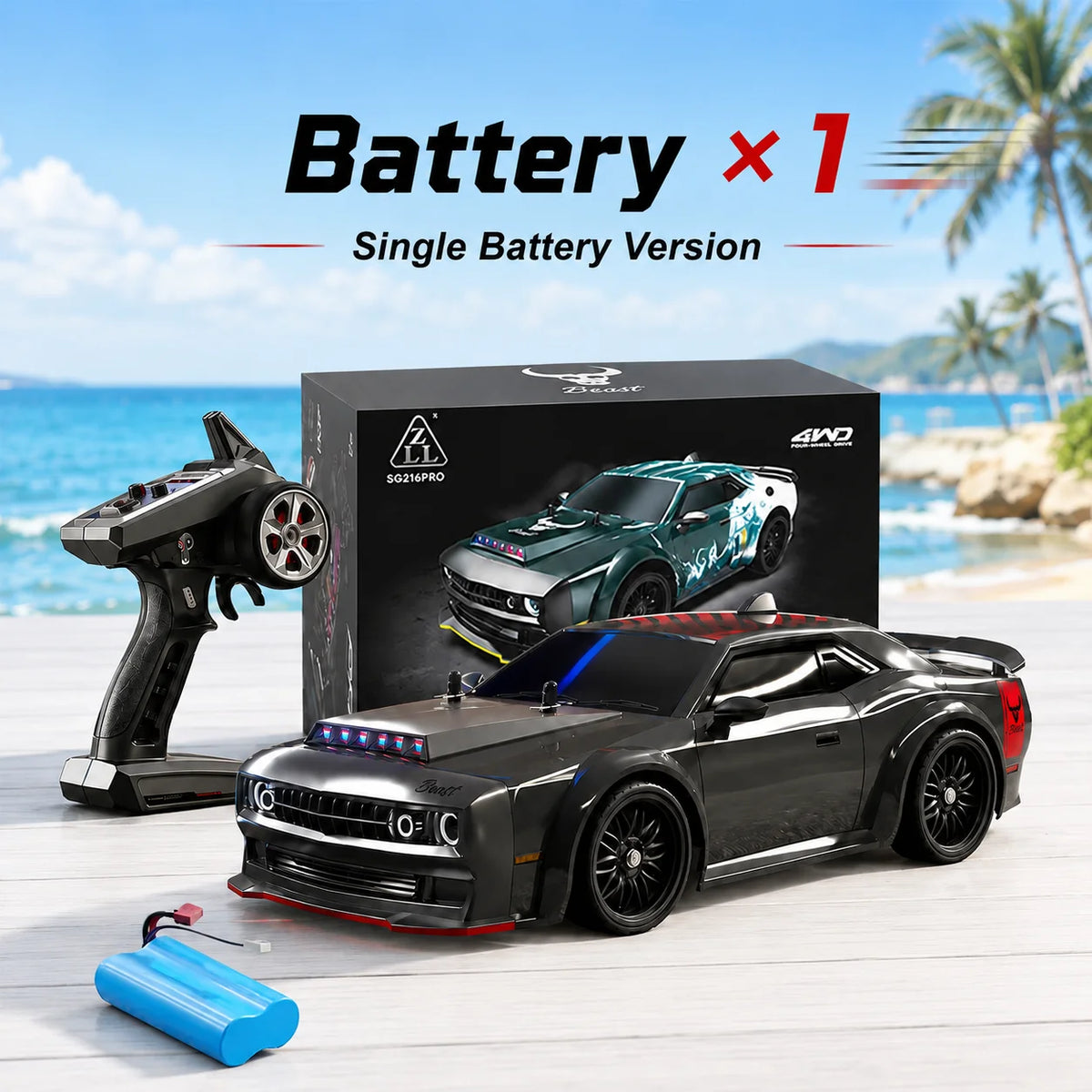 ZNLYRION RC Toy SG216MAX 4WD RC Drift Car 1:16 Scale  2.4G Remote Control Brushless Racing Car With LED Lights for Adults