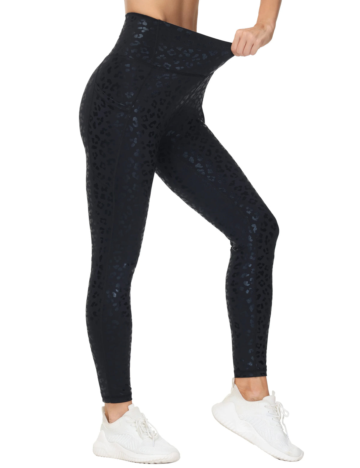 THE GYM PEOPLE Women's Cross Waist Workout Leggings Tummy Control High Waisted Athletic Yoga Pants with Pockets