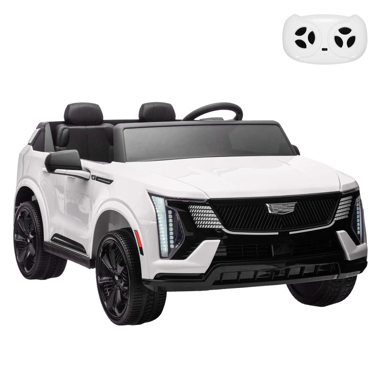 24V 2 Seat Kids Electric Ride On Car With 2.4G Parent Remote, Dual 130W Motors, Spring Suspension, LED Lights, Music Truck Toy
