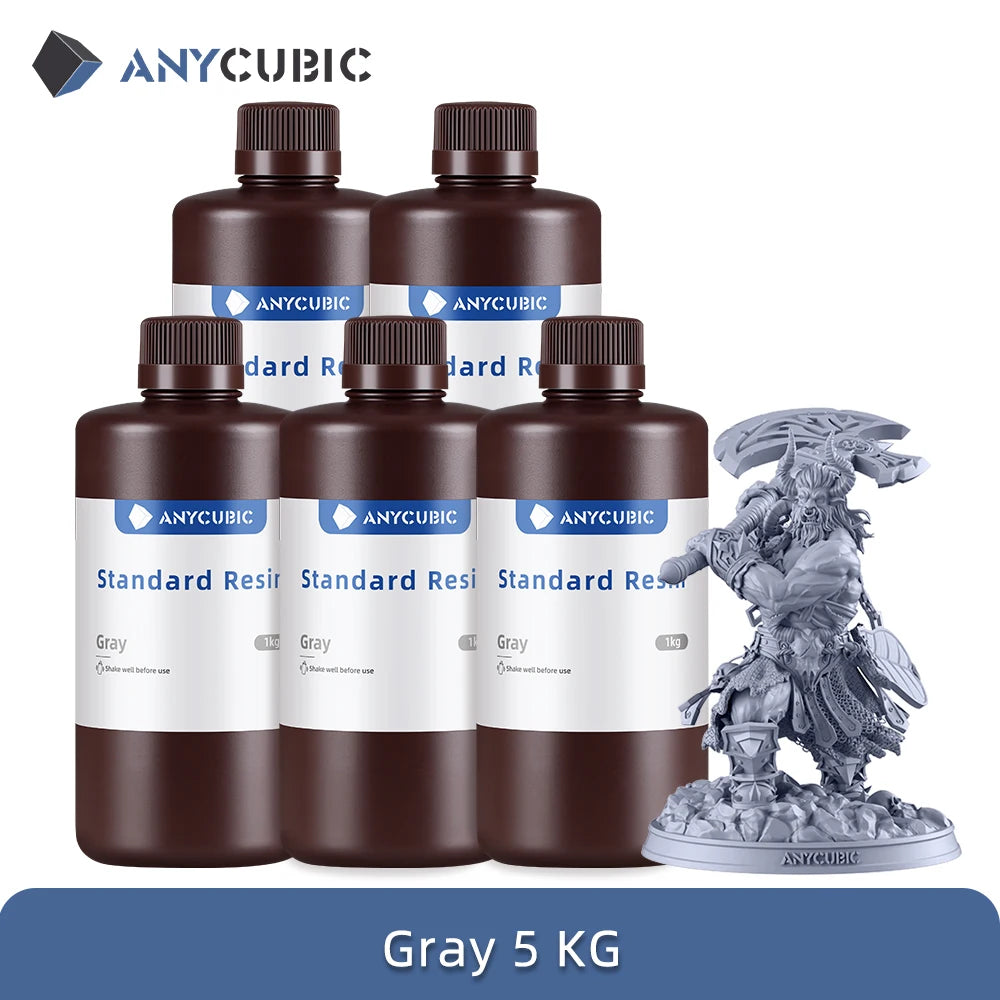 ANYCUBIC 5KG Standard Resin 3D Printer High Precision Standard Resin 3D Printing DIY Figurines Materials For Photon Mono 5s Pro