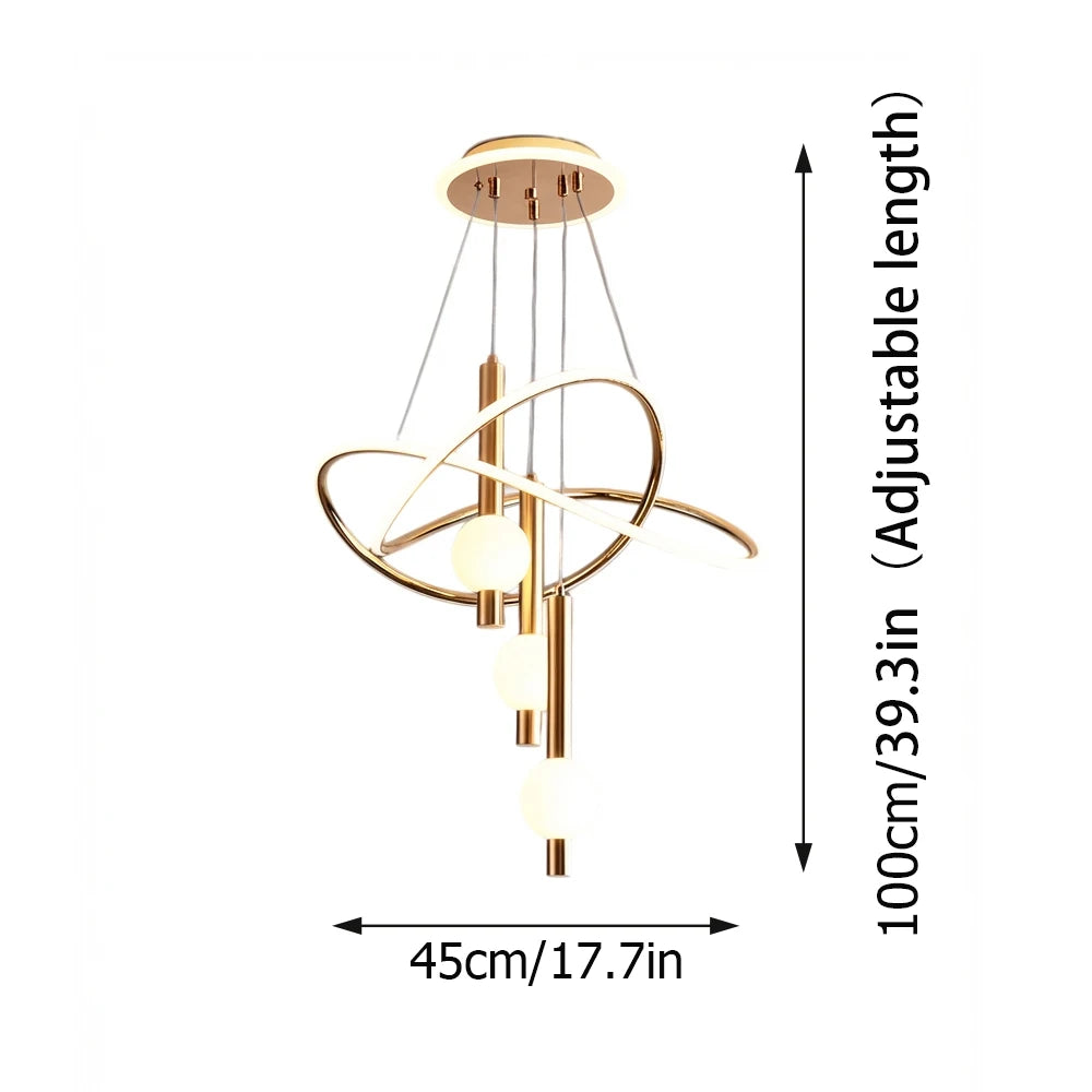 Lollipop-Shaped LED Pendant Light, with Three Adjustable Light Colors, Remote Control/Switch Operation, and Adjustable Height; Ideal for Above Dining Tables, in Bedrooms, and More