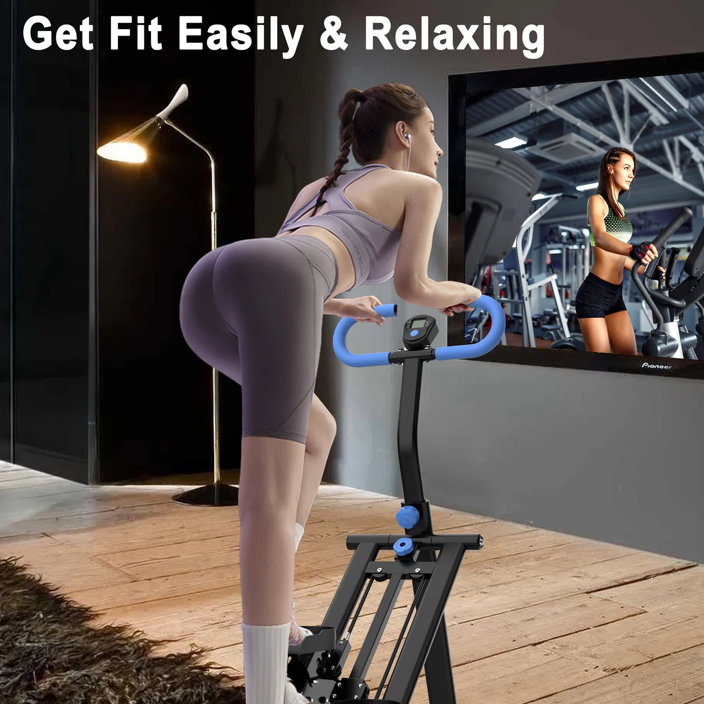 Vertical Climber Machine with Adjustable Resistance, Full-Body Workout Stepper with Stable Frame & Adjustable Handlebar, Home Fitness Equipment