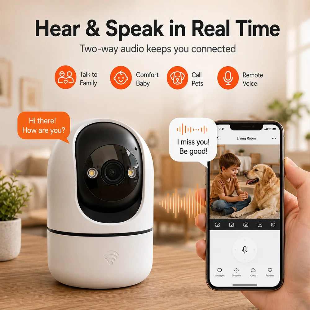 Indoor PTZ WiFi Camera 2MP HD Tuya Smart APP Home Security Camera 355 Pan Tilt Night Vision Two Way Audio Motion Alert Baby Pets
