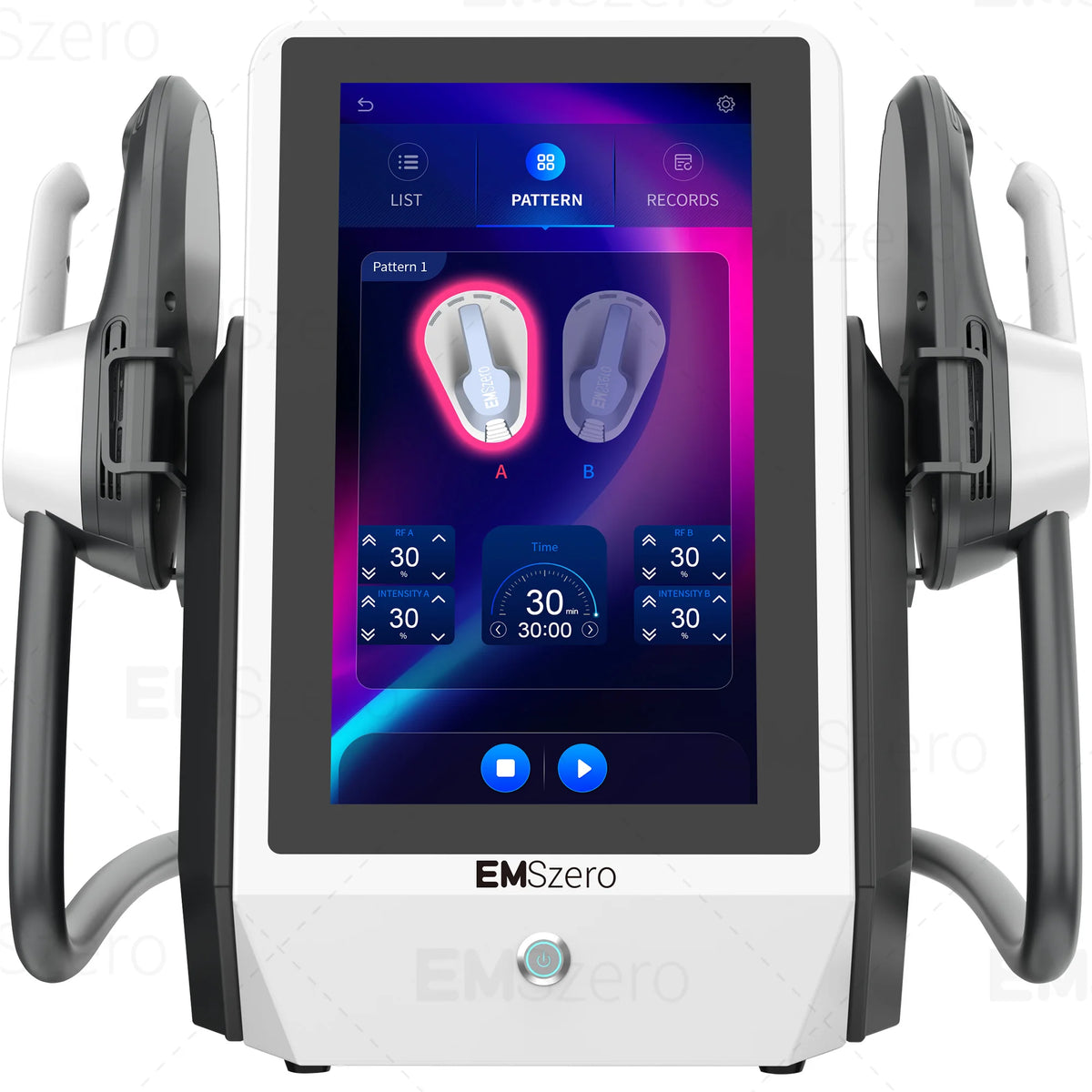 MYOslim Body Shaping Machine 6500W RF 15T 200HZ, Electromagnetic Stimulator, for Fat Burning and Muscle Building